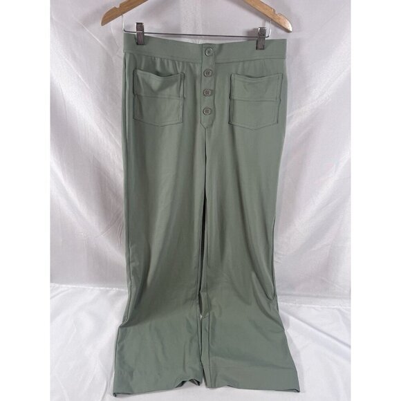 High Waisted Button Multiple Pockets Straight Leg Casual Pants Size Large NWT - Picture 3 of 9